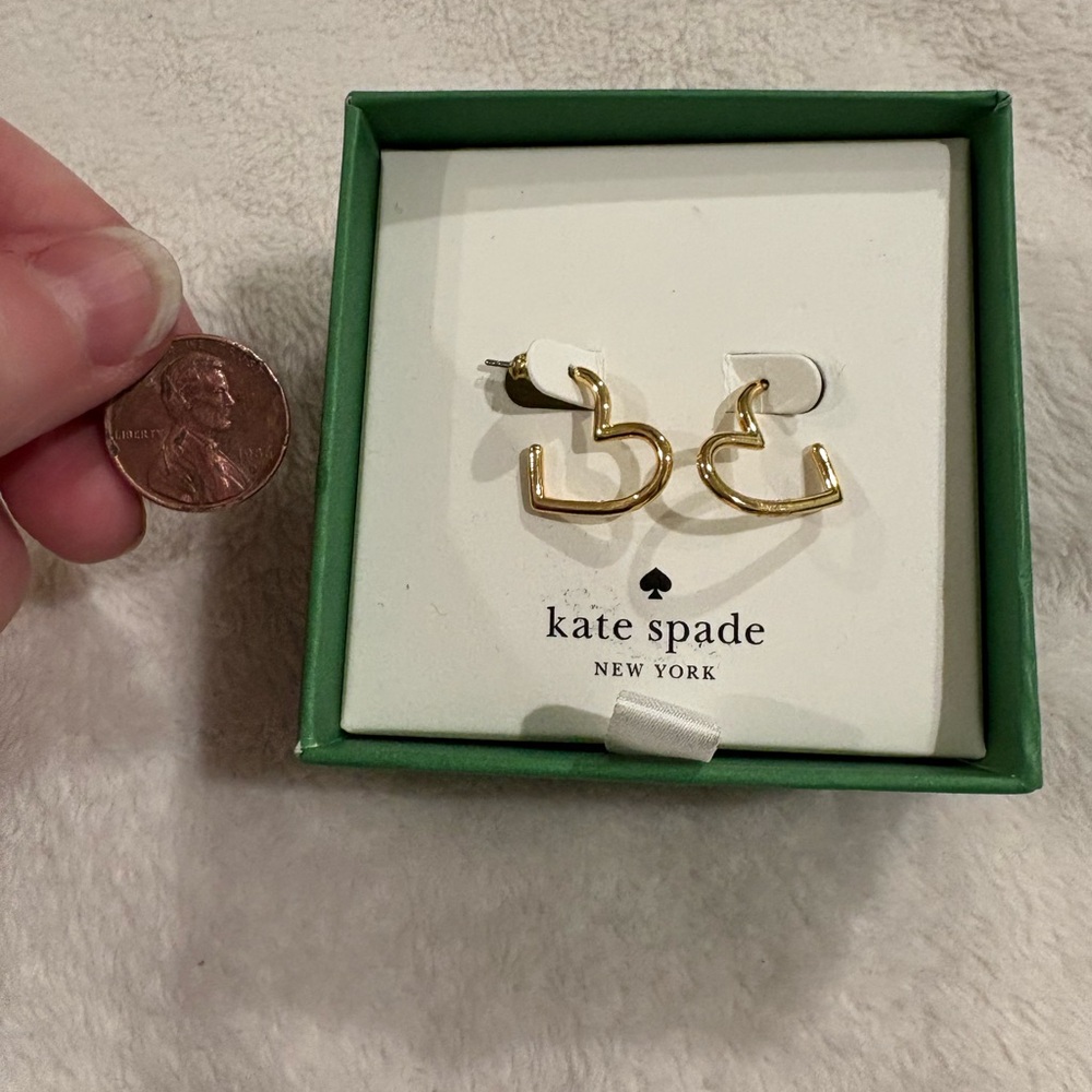 Kate Spade Gold Heart Earrings - Picture 2 of 2